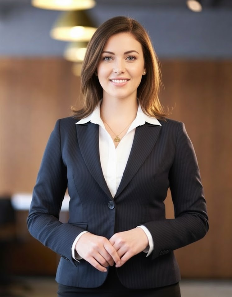 Professional accountant welcoming clients