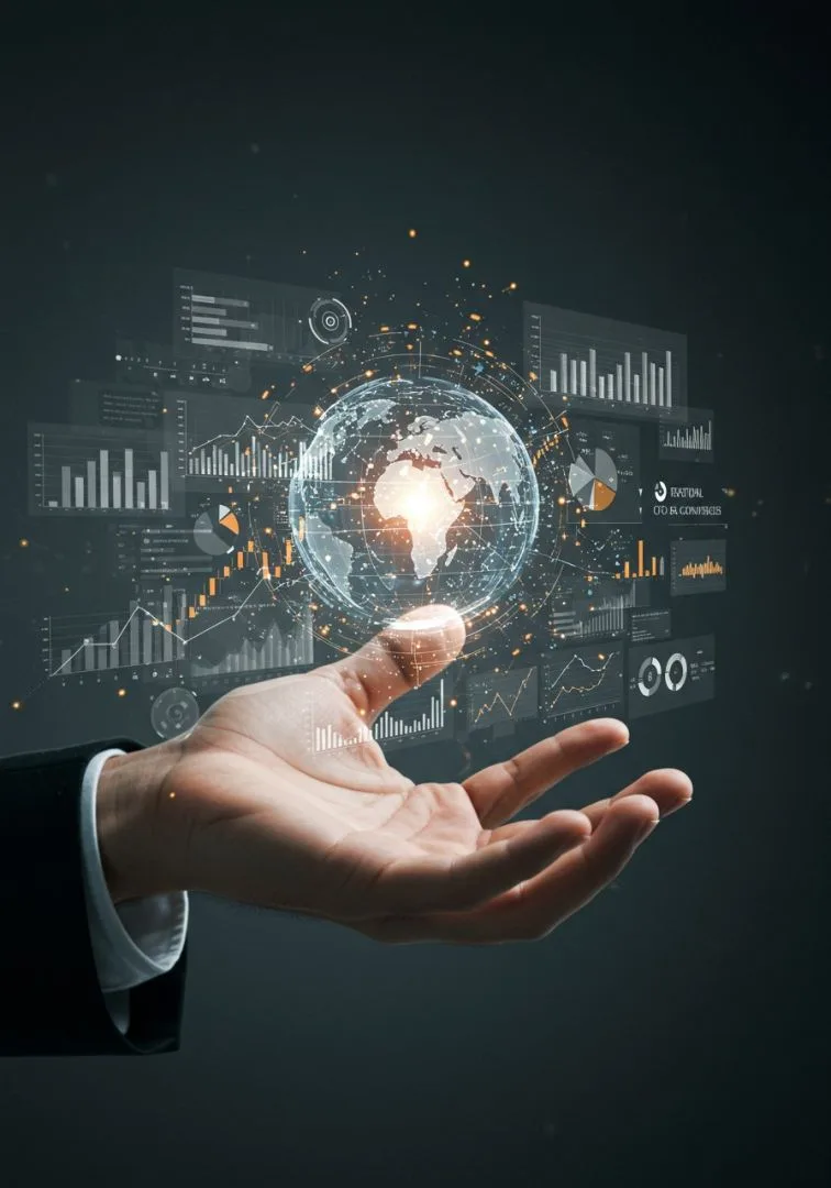 Fractional CFO & Controller Services - Hands holding glowing financial data orb